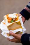 South African Bunny Chow with Bean Curry and Carrot Salad Appetizer