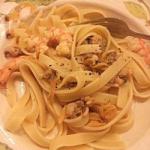 British Linguine with Prawns and Clams Appetizer
