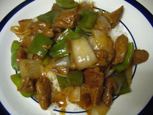 Chinese Vegan Bell Pepper Steak aka Pepper Fake Dinner