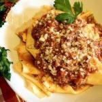 American Pappardelle with Wild Boar Appetizer