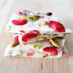 American Strawberry and Pistachio Yoghurt Bark Dessert