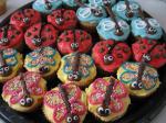 British Butterflies Ladybird and Dragonfly Cupcakesfairycakes Dessert