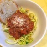 American Noodles of Zucchini with bolognese Sauce Dinner