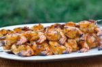 American Grilled Shrimp Kebabs with Garlic and Herbs Dinner