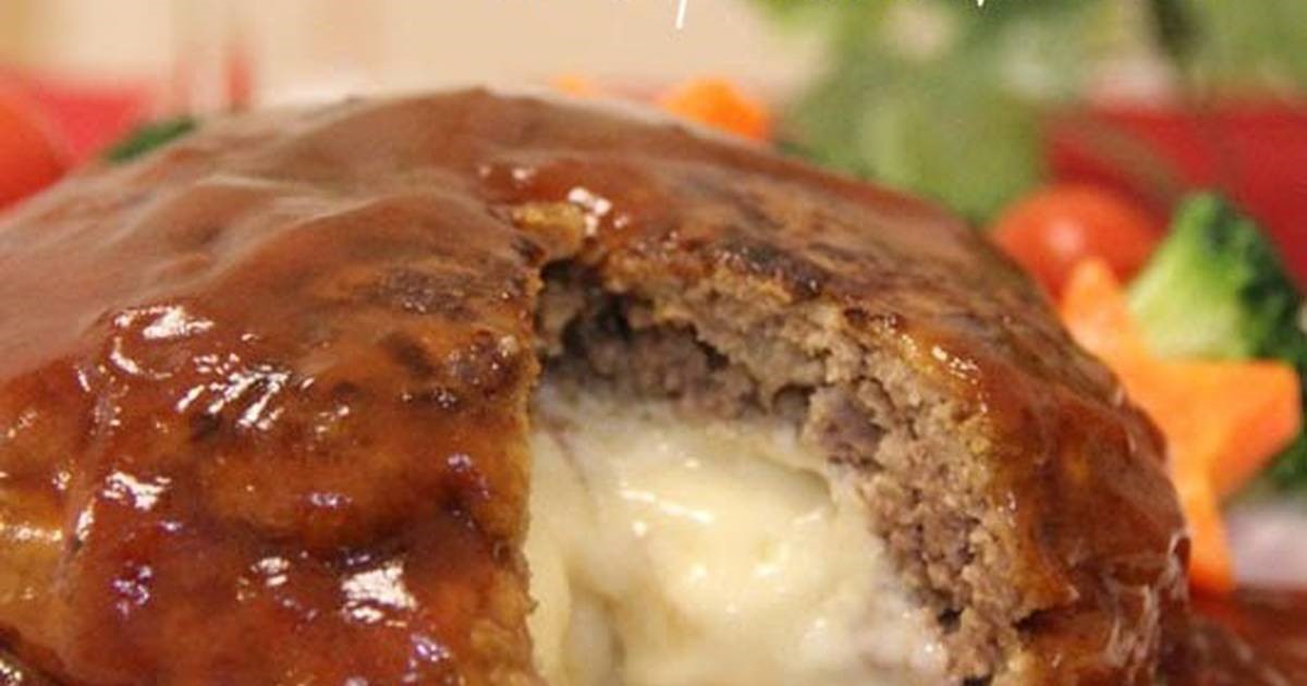 American Camembert Cheese Stuffed Hamburger Steaks 1 Appetizer