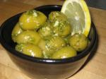 American Marinated Olives With Lemon and Fresh Herbs Appetizer