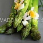 British Green Asparagus Egg with Salad Dressing Appetizer