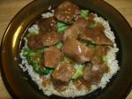 American Braised Beef Tips over Rice 1 Dinner