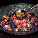 American Salad with Bilberries and Strawberries Appetizer