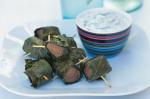 American Lamb Fillet Wrapped In Vine Leaves With Tzatziki Recipe Dinner