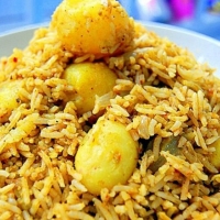 Indian Small Potato Pulav Dinner