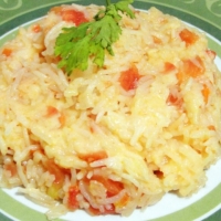 Indian Tomato Cheese Rice Dinner