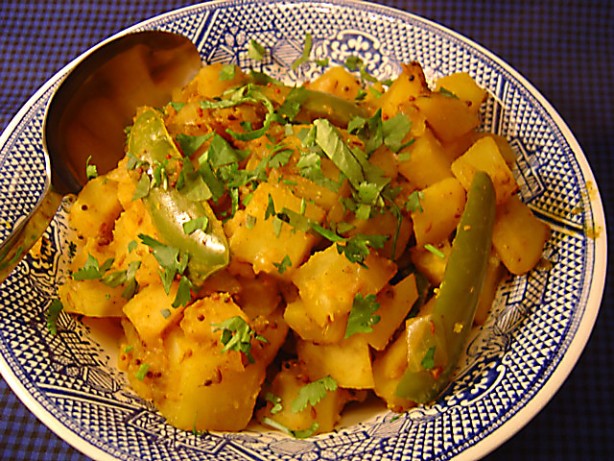 Indian Indian Potatoes with Mustard Seeds sookhi Bhaji Dinner