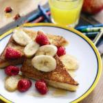 American Torrejas of Bread with Raspberries and Banana Dessert