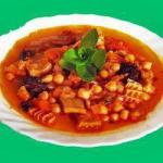 American Tripe Stew with Patita of Pork and Chickpeas Appetizer