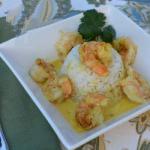 American Shrimp with Cream and Curry Appetizer
