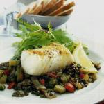 French Cod with Lentils Appetizer