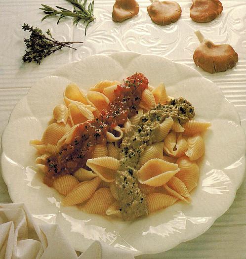 Italian Conchiglie With Two Sauces Dinner