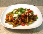 American Vegetarian Chili Cheese Fries Appetizer