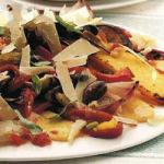 Grilled Polenta with Vegetables Olives and Parmesan Cheese recipe