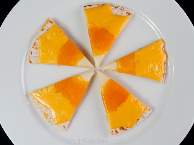 Canadian Halloween Candy Corn Quesadillas Appetizer