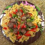 Italian Bow Ties with Sausage and Peppers Dinner