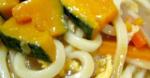 American Warm and Comforting Kabocha Squash Houtou udon Noodle Soup Appetizer