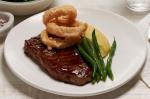 American Texan Steak With Fried Onion Rings Recipe Appetizer