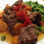 American Beef Stew with Peppers in Pressure Cooker Dinner