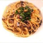 American Pasta with Cream and Mushrooms Appetizer