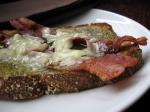 American Open Faced Bacon and Cheese Sandwich With Jalapeno Jelly Appetizer