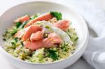 American Ocean Trout With Spring Onion And Mint Couscous Recipe Dinner