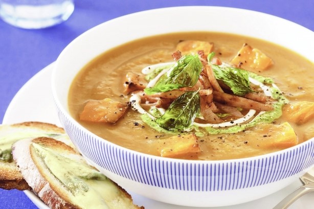 British Roast Pumpkin and Garlic Soup Recipe 1 Appetizer