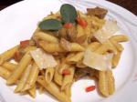 American Penne With Sausage in Pumpkin Sauce Dinner