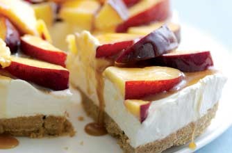 American Peach and Caramel Cheesecake Dessert