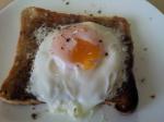 American Microwave Poached Egg on Toast Breakfast