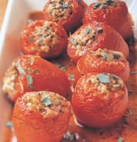 Monaco Baked Plum Tomatoes with Herbed Rice Stuffing Dinner