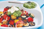 American Balsamic Vegetables With Bocconcini And Pesto Recipe Appetizer