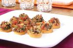 American Tomato Olive and Caper Salsa With Baguette Toast Recipe Appetizer