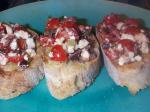 American Tomatoes Feta and Black Olives Bruschetta Appetizer