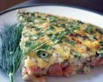 American Crustless Smoked Salmon Quiche With Dill Appetizer