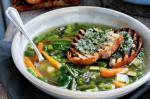 American Minestrone With Spring Vegetables And Bruchetta Recipe Appetizer