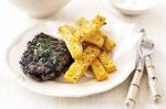 American Herbed Steaks With Polenta Chips Recipe Appetizer