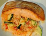 American Salmon With Couscous Vegetable Salad Appetizer