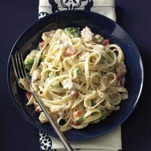 Canadian Salmon Fettuccine Alfredo Appetizer