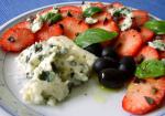 American Strawberry Salad With Olives Blue Cheese and Balsamic Vinegar Dessert