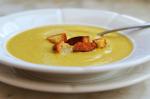 Broccoli and Cheese Soup with Homemade Croutons  Once Upon a Chef recipe