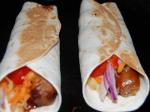 American Toasted Sausage and Salad Wraps Appetizer