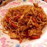 Asian Fried Noodles with Chicken Dinner