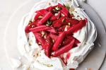 American Marthas Pavlova With Rhubarb And Pistachios Recipe Dessert